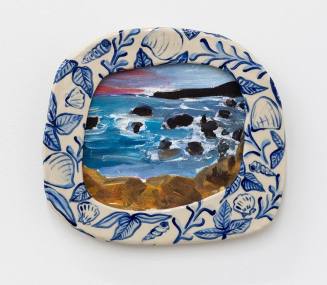 Blue Shell Decorative Frame with Sea Scape