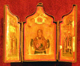 Folding triptych of the Mother of God of the Sign with Solomon and David